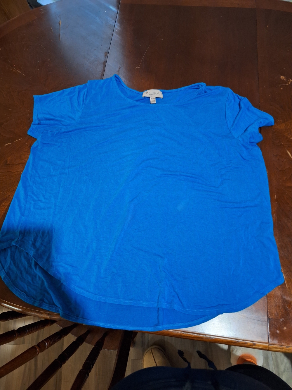 Philosophy Bright Blue Scoop Neck Short Sleeve Tee